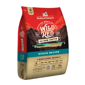 Wild Red Raw Coated Wholesome Grains Ocean Recipe salmon cod kibble front