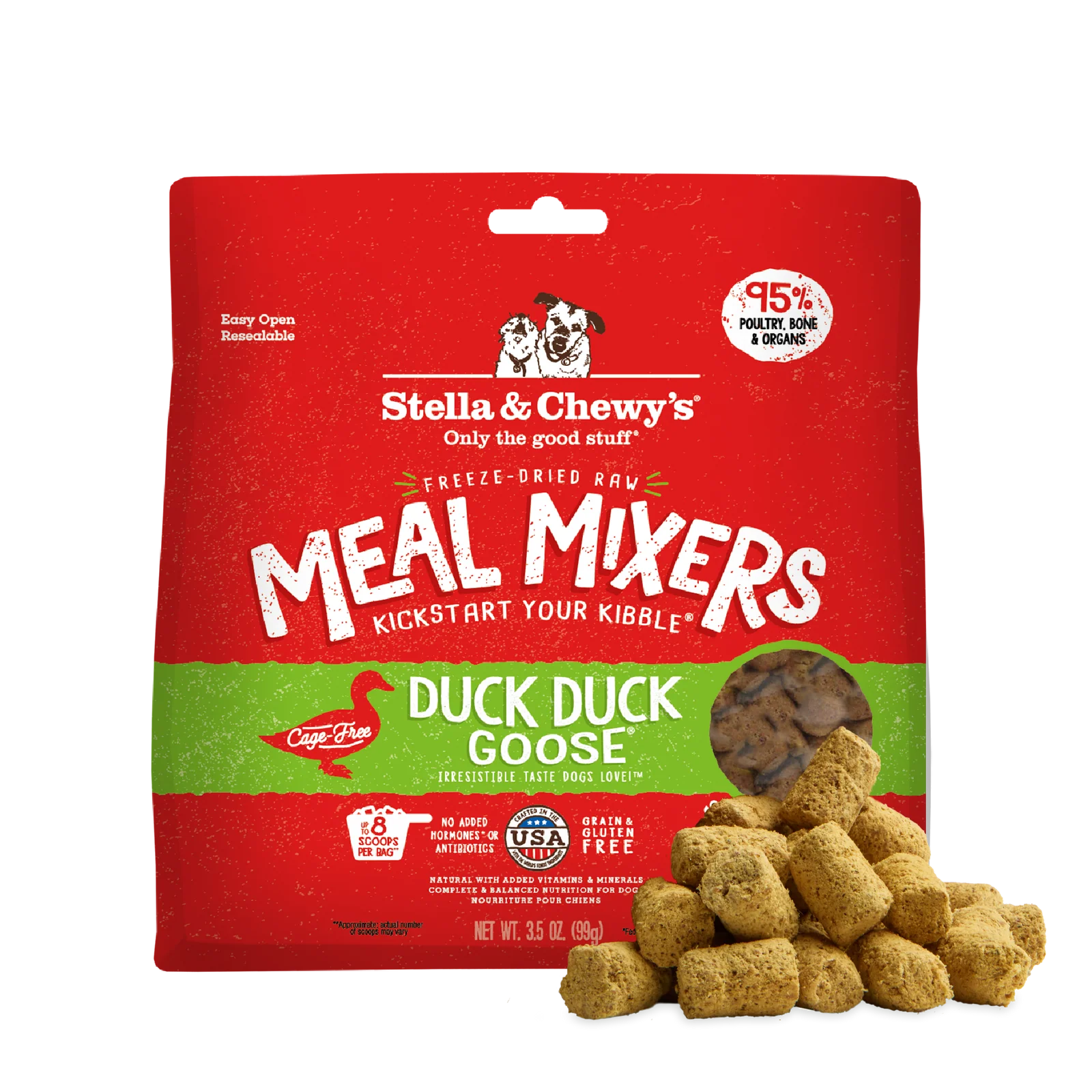 Stella & Chewy's Duck Duck Goose Meal Mixers Stella & Chewy's Duck Duck Goose Meal Mixers freeze dried raw dog food topper front