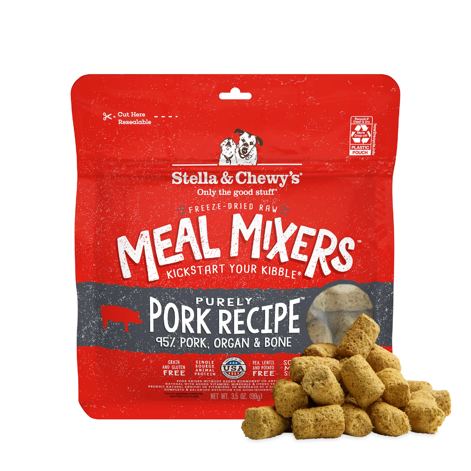 Stella & Chewy's Purely Pork Meal Mixers Stella & Chewy's Purely Pork Meal Mixers freeze dried raw dog food topper front