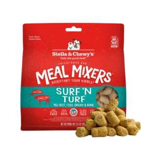 Stella & Chewy's Surf 'N Turf Meal Mixers beef salmon freeze dried raw dog topper