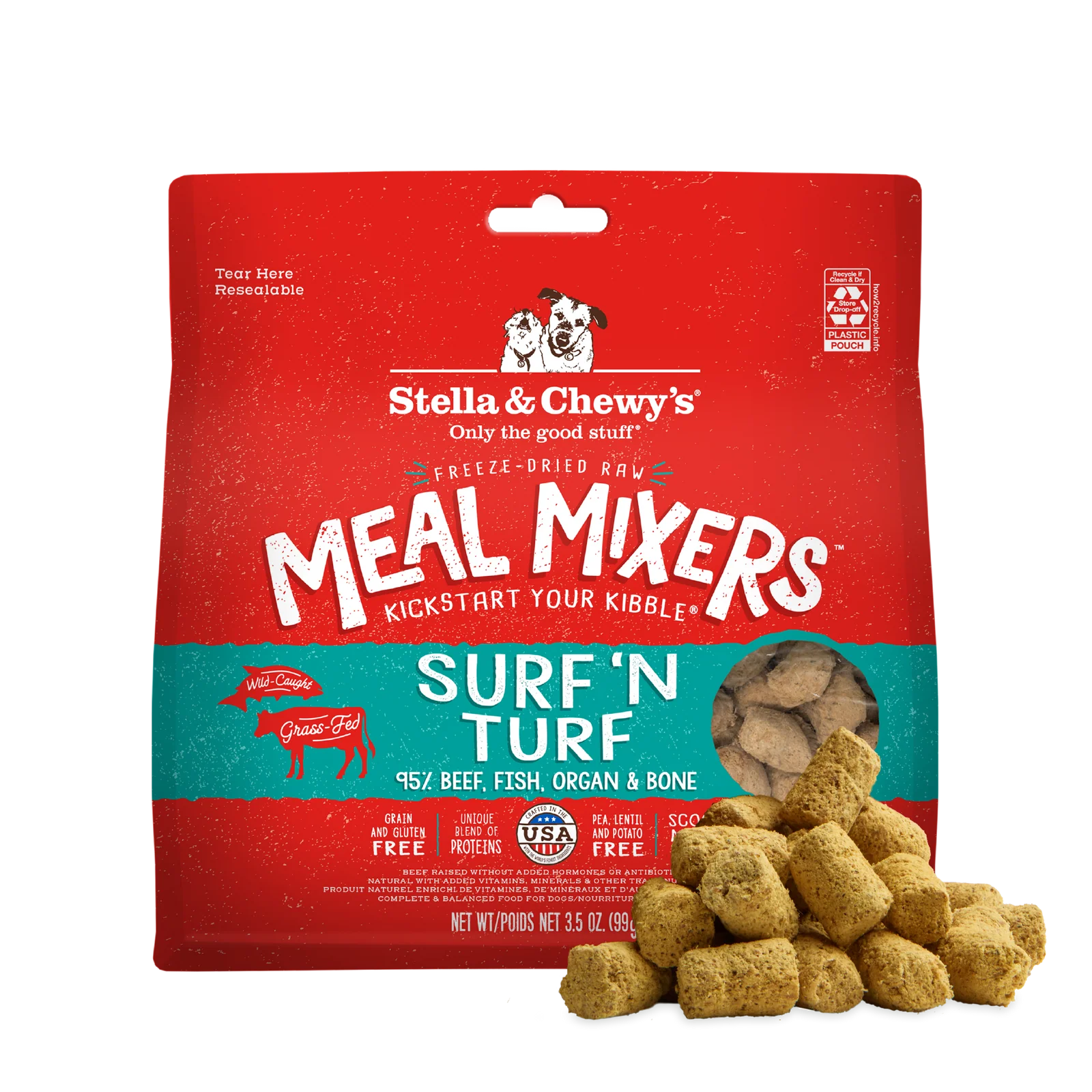 Stella & Chewy's Surf 'N Turf Meal Mixers Stella & Chewy's Surf 'N Turf Meal Mixers beef salmon freeze dried raw dog topper