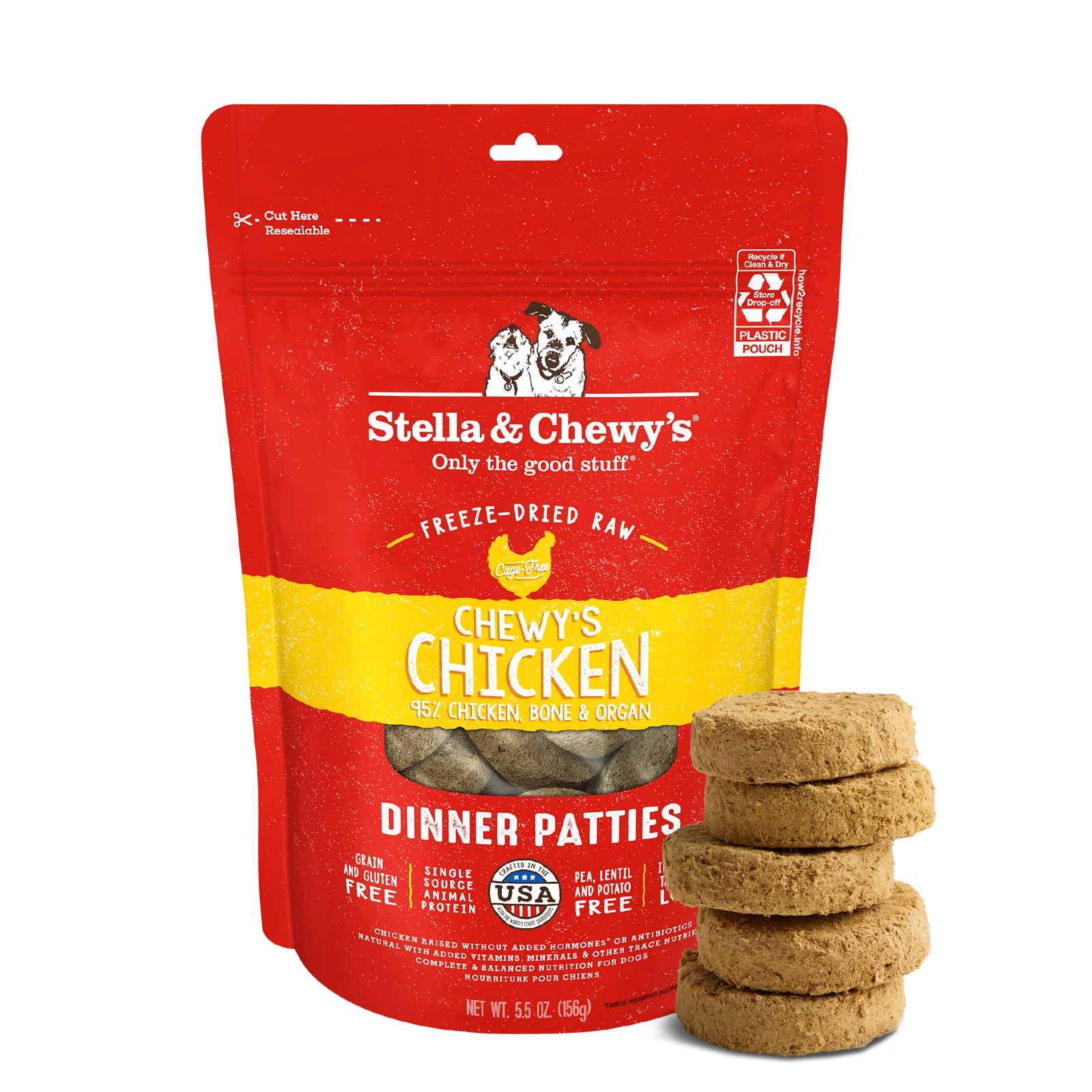 Chewy’s Chicken Freeze-Dried Raw Dinner Patties – Raw Chicken Dog Food Chewy’s Chicken Freeze-Dried Raw Dinner Patties premium freeze-dried raw dog food made with real chicken