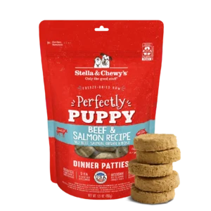 Beef & Salmon Freeze-Dried Raw Dinner Patties for Puppies front view
