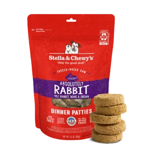 Stella & Chewy's Absolutely Rabbit freeze-dried raw dinner patties raw dog food front