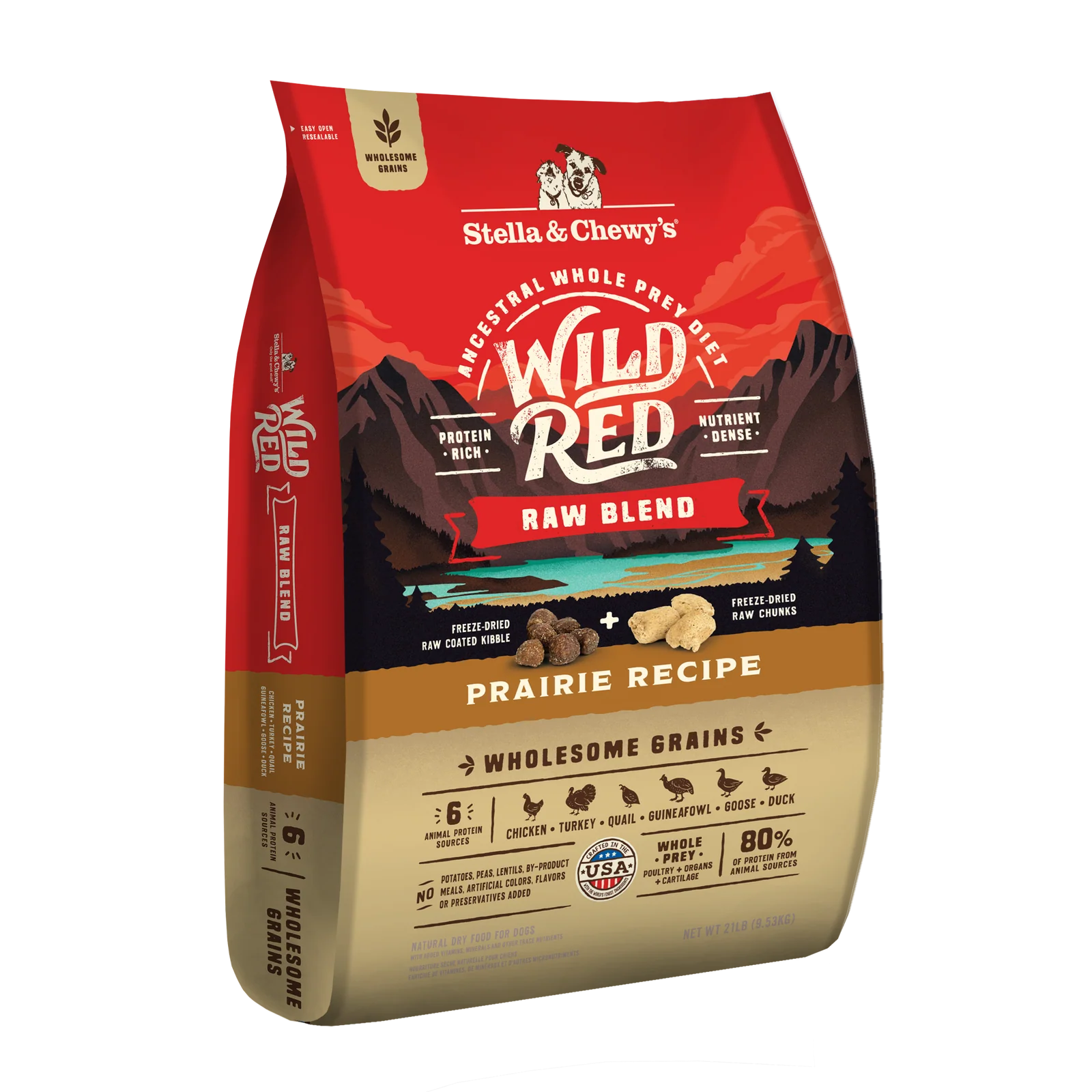 Wild Red Raw Blend Wholesome Grains Prairie Recipe for Dogs Wild Red Raw Blend Wholesome Grains Prairie Recipe for Dogs
